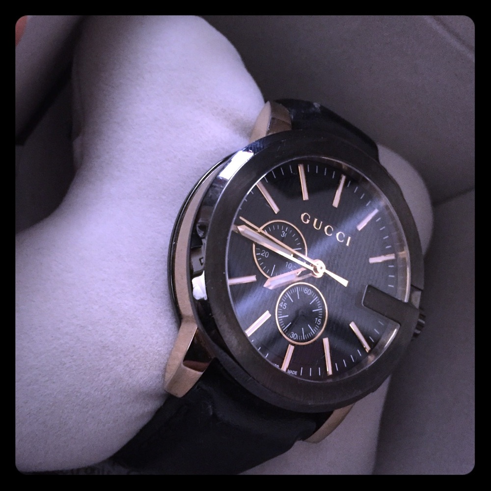 Gucci Watch - Adjustable Black Leather Strap